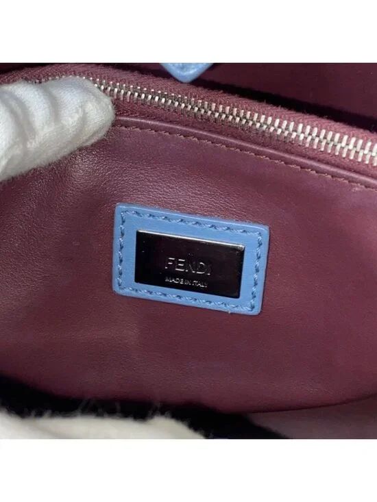 Fendi Handbag Toujour Shoulder Light Blue Formal Travel - Picture 4 of 13